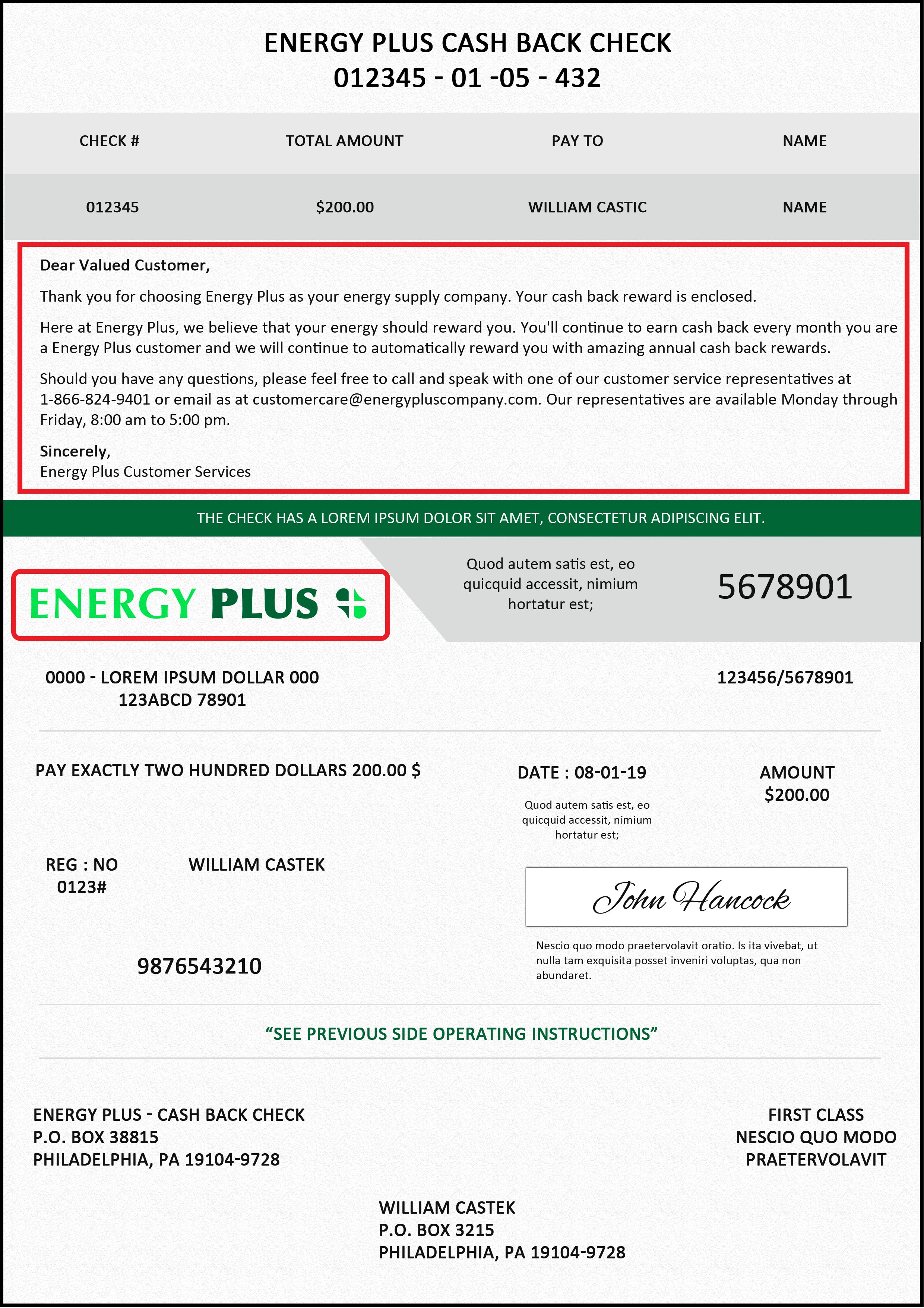 Custom Logo & Check Stub Messaging